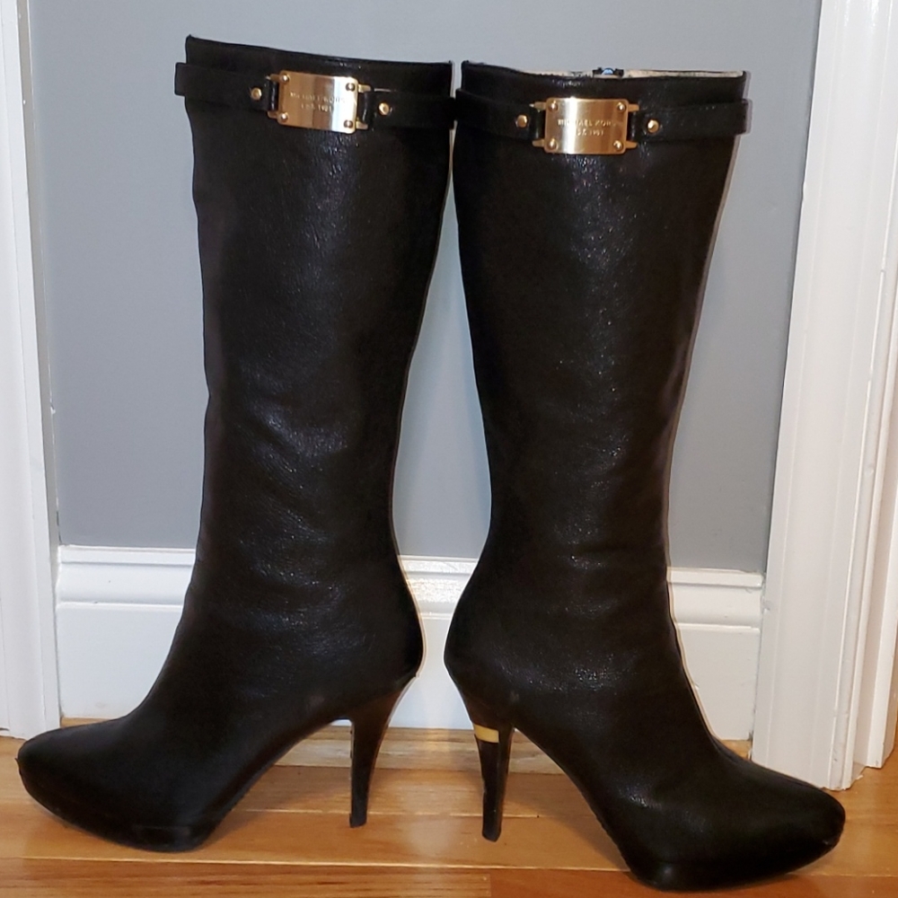 Michael Kors black platform knee boots. Sz 8.5